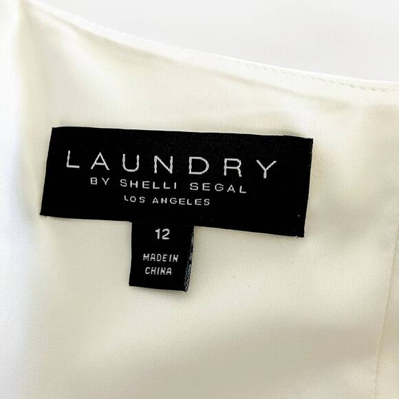 Laundry by Shelli Segal White One Shoulder  Dress 12 - Picture 7 of 12